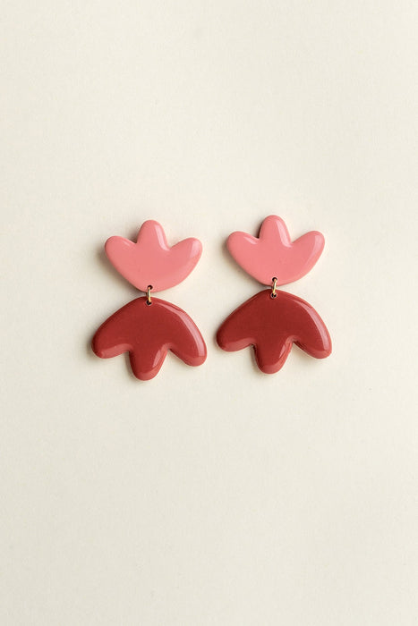 Boucles d'oreilles Frances - Rose & Rouge