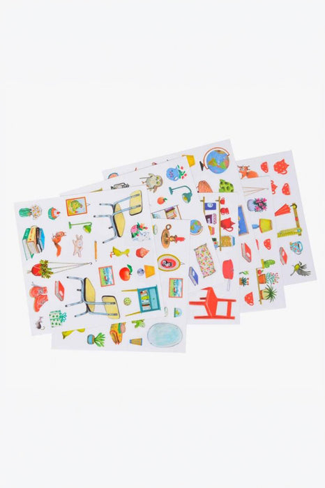 Carnet coloriage & stickers - La grande famille