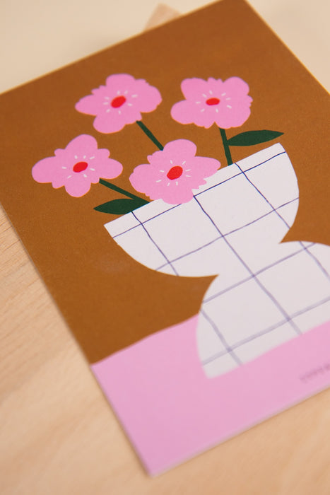Carte postale Vase Fleurs Roses