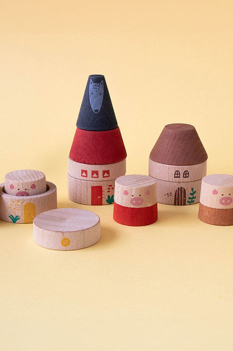 Jeu en bois - Les trois petits cochons