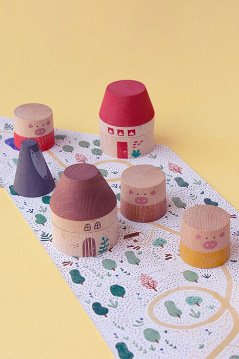 Jeu en bois - Les trois petits cochons