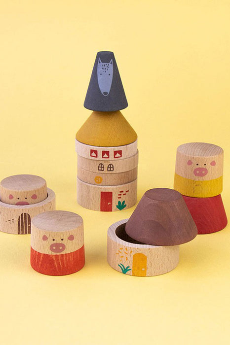 Jeu en bois - Les trois petits cochons