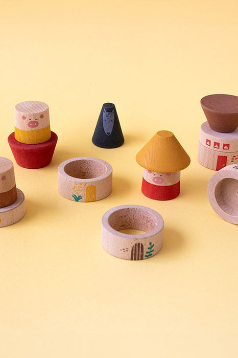 Jeu en bois - Les trois petits cochons