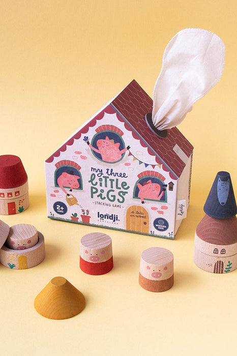 Jeu en bois - Les trois petits cochons