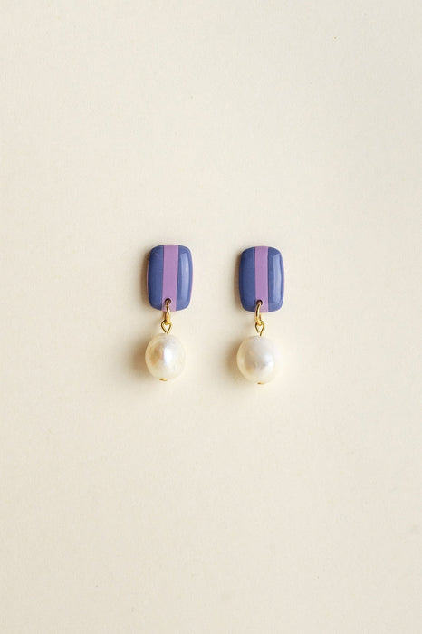 Boucles d'oreilles Isabella - Denim & Lavande