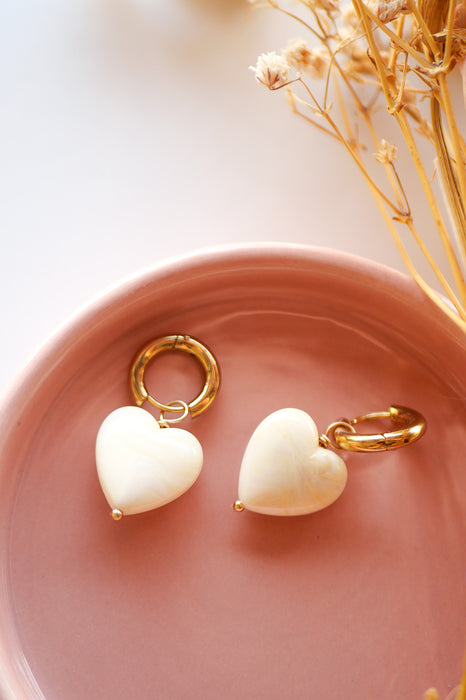 Boucles d'oreilles - Charlie (crème)