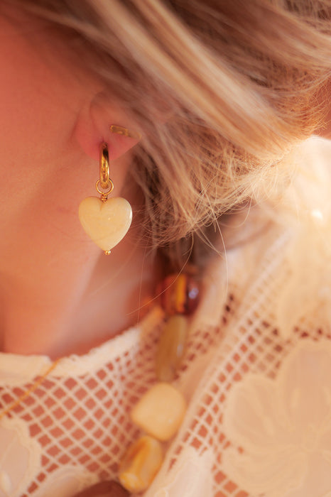 Boucles d'oreilles - Charlie (crème)