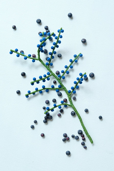 Branche en laine - Myrtille