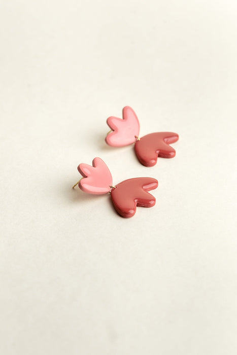 Boucles d'oreilles Frances - Rose & Rouge