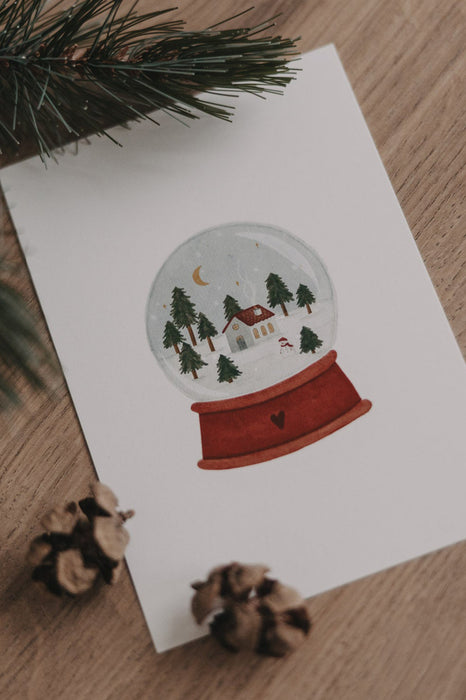 Carte postale - Boule à neige