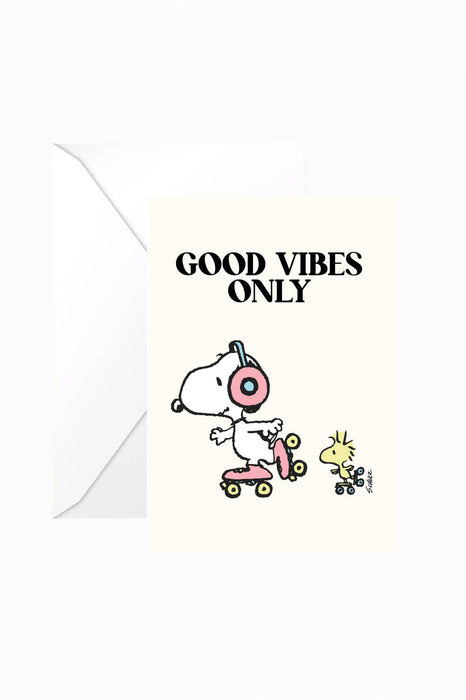 Carte double Snoopy - Good vibes only