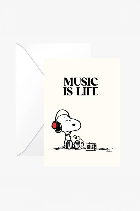 Carte double Snoopy - Music is life