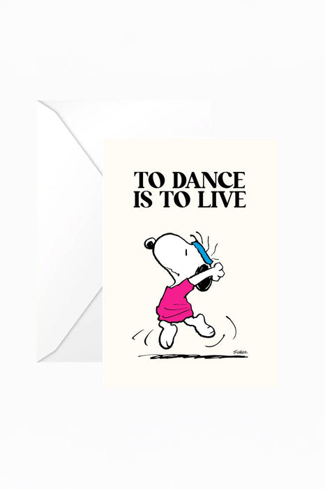Carte double Snoopy - To dance is to live