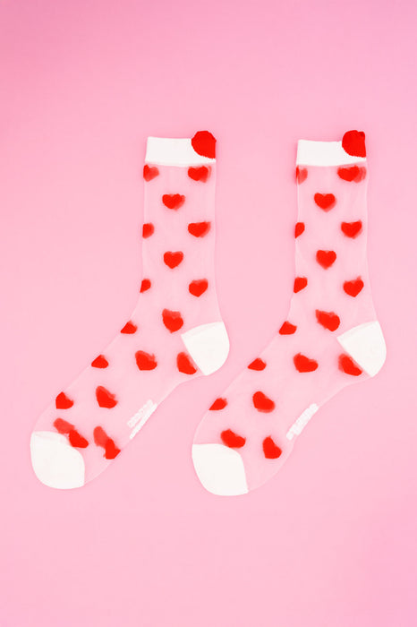 Chaussettes transparentes - Coeur