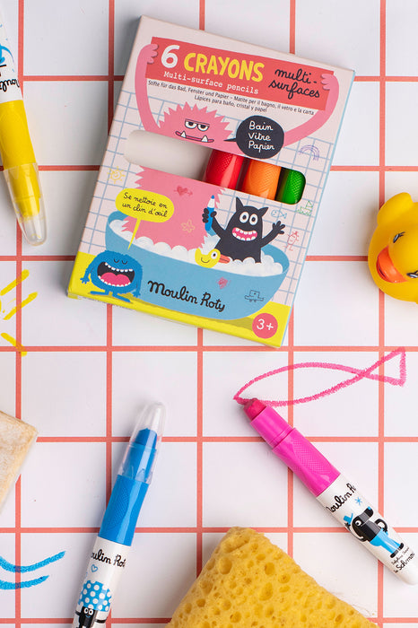 6 crayons multisurfaces