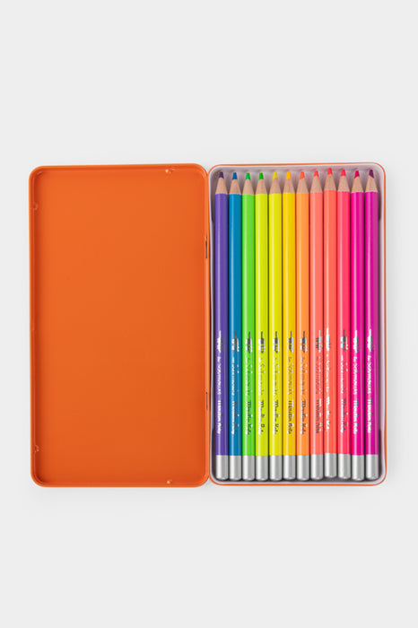 12 crayons de couleur néon