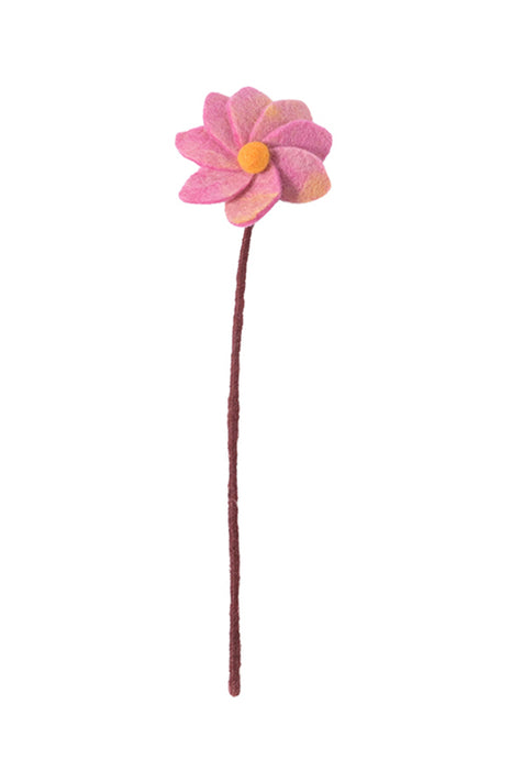 Fleur en laine - Dahlia (rose)