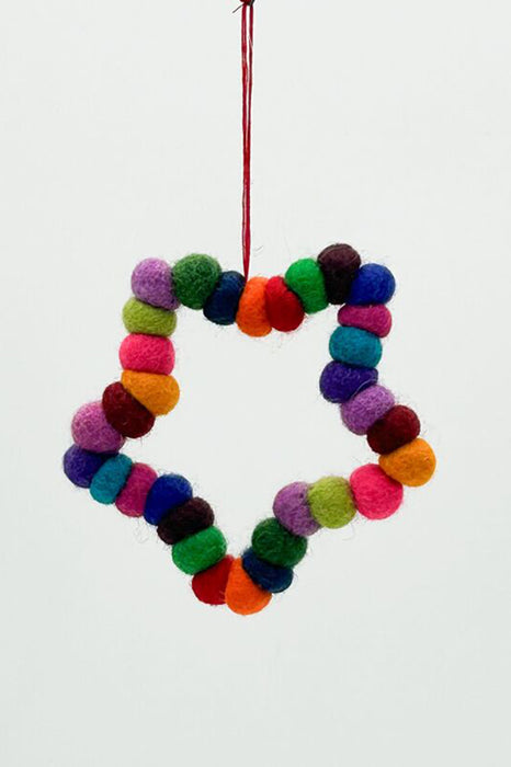 Suspension en laine - Étoile multico