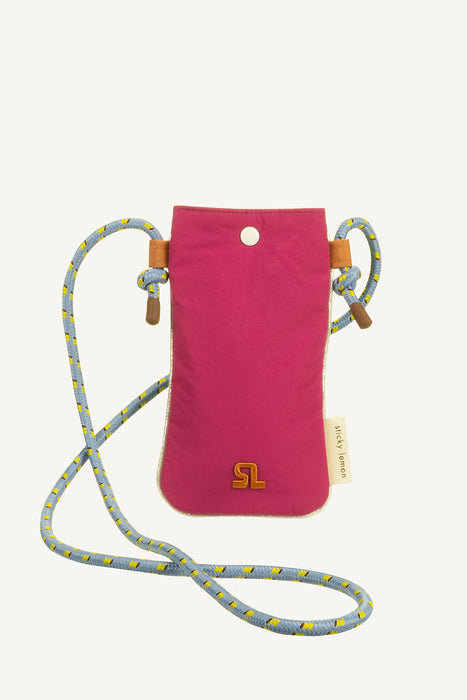 Pochette pour téléphone - Rose & rayures vertes