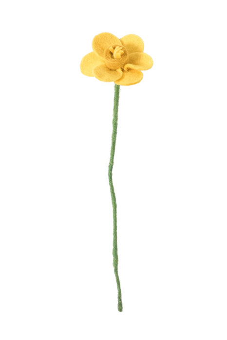Fleur en laine - Jonquille (jaune)