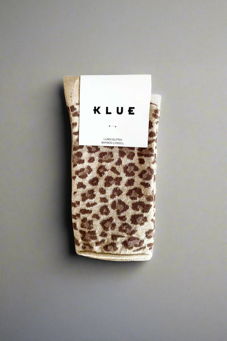 Chaussettes Lurex - Léopard Beige