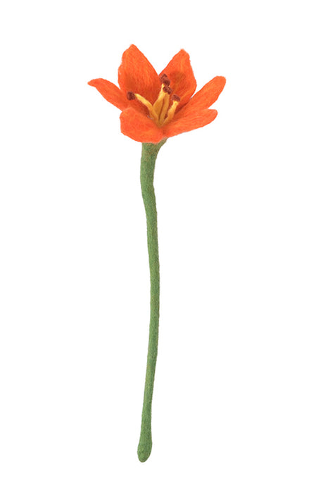 Fleur en laine - Lys (corail)