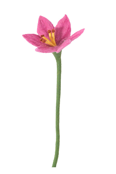 Fleur en laine - Lys (rose)