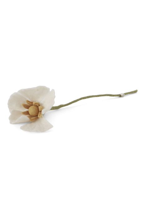 Fleur en laine - Pavot (blanc)