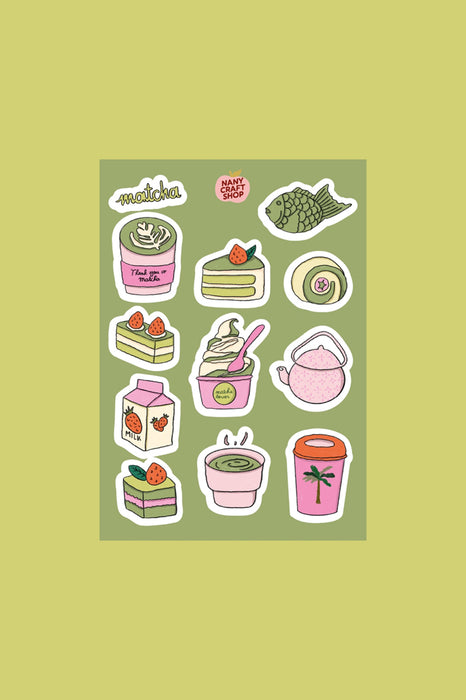 Planche de stickers A6 - Matcha