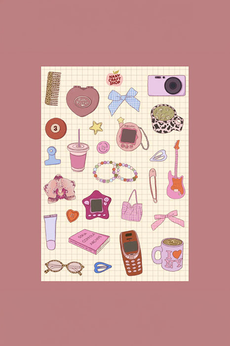 Planche de stickers A5 - Nostalgie