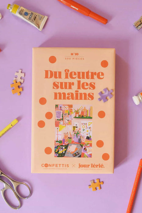 Puzzle 500 pièces - Du feutre sur les mains