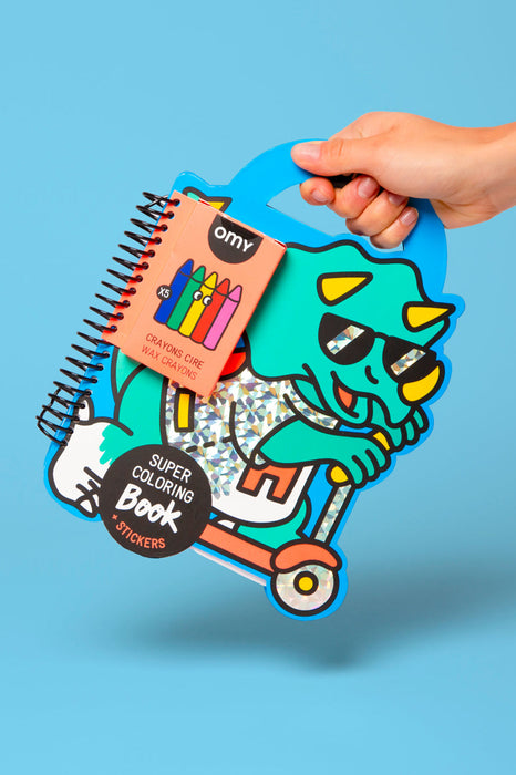 Livre de coloriage et stickers - Dinos