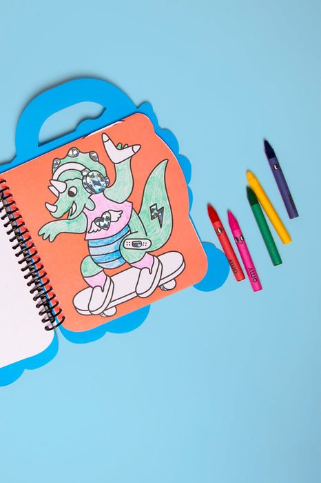 Livre de coloriage et stickers - Dinos