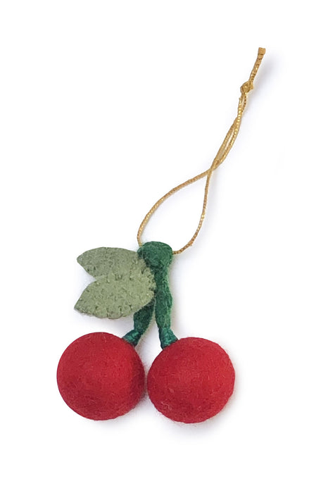 Suspension en laine - Cerises