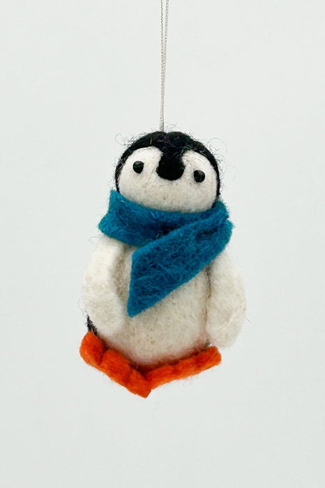Suspension en laine - Pingouin (bleu)