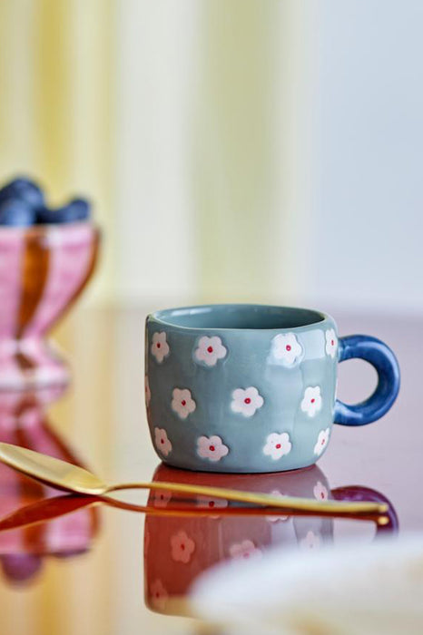 Tasse nini - Fleurs (bleu)