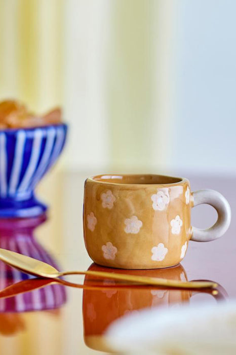 Tasse nini - Fleurs (ocre)