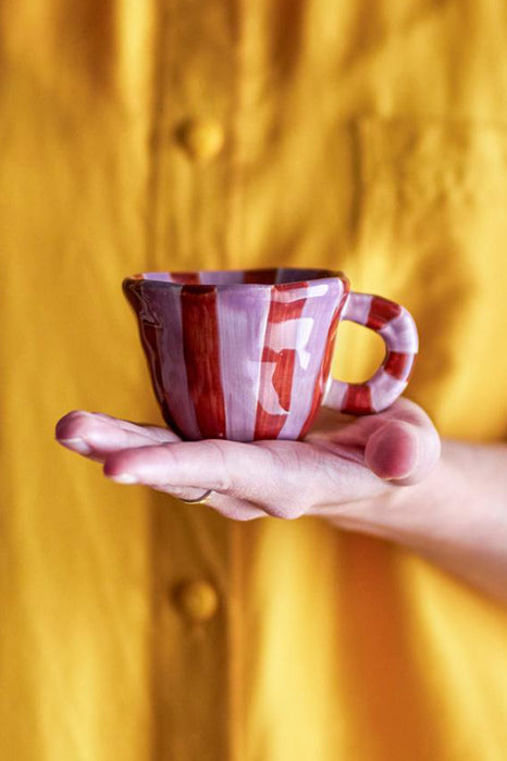Tasse nini - Rayures (rose et bordeaux)