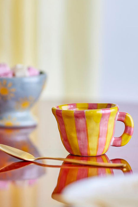 Tasse nini - Rayures (rose et jaune)
