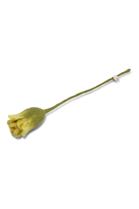 Fleur en laine - Tulipe (jaune)