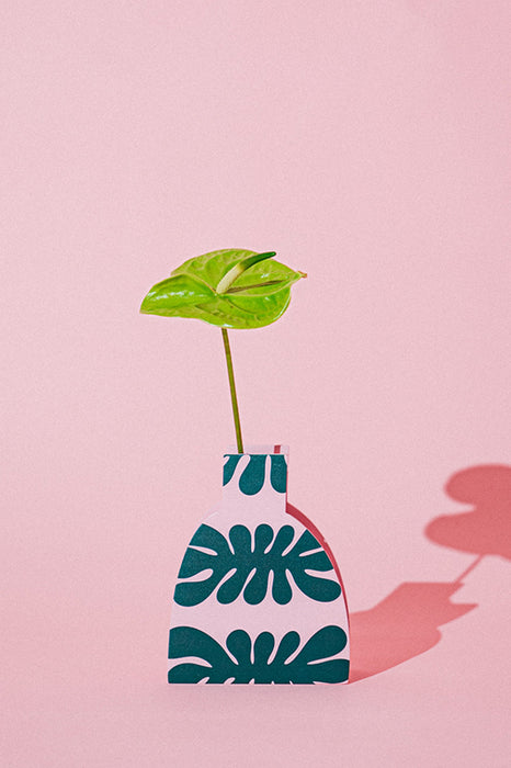 Vase en bois - Flora rose