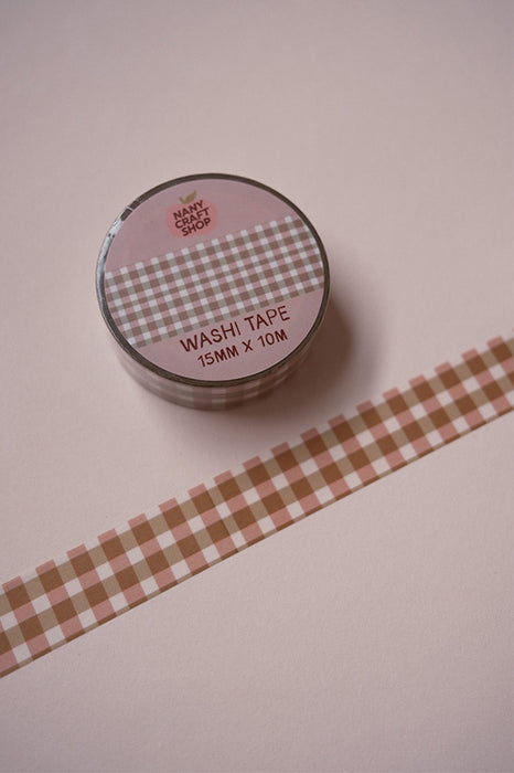 Washi tape - Vichy (rose et vert)