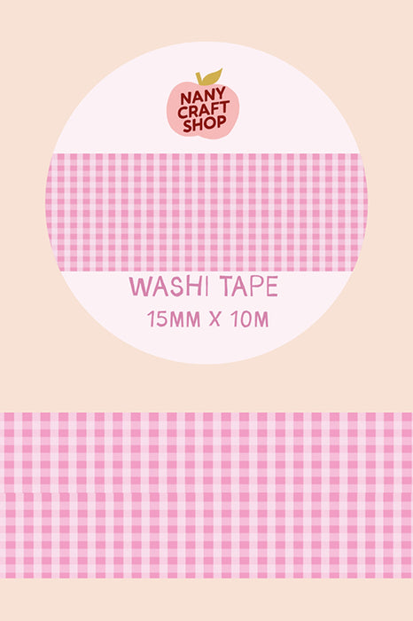 Washi tape - Vichy (rose)