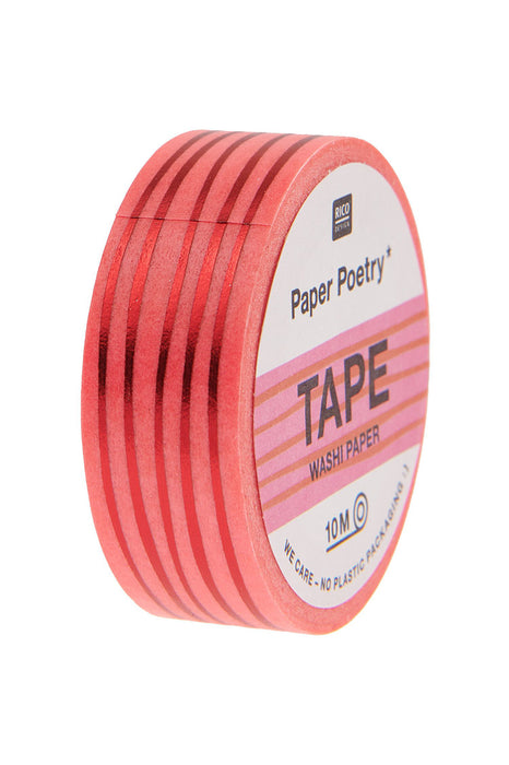 Washi tape - Lines rose fluo